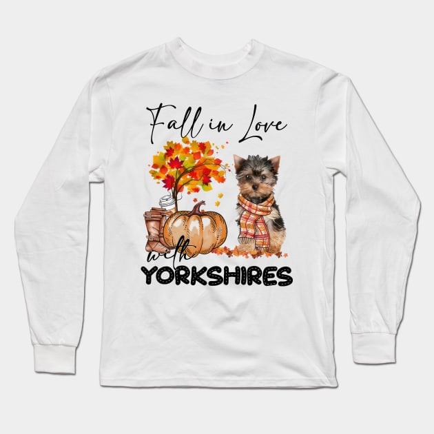 YorkShire Terrier Fall in  Love Scarf Long Sleeve T-Shirt by Los Draws